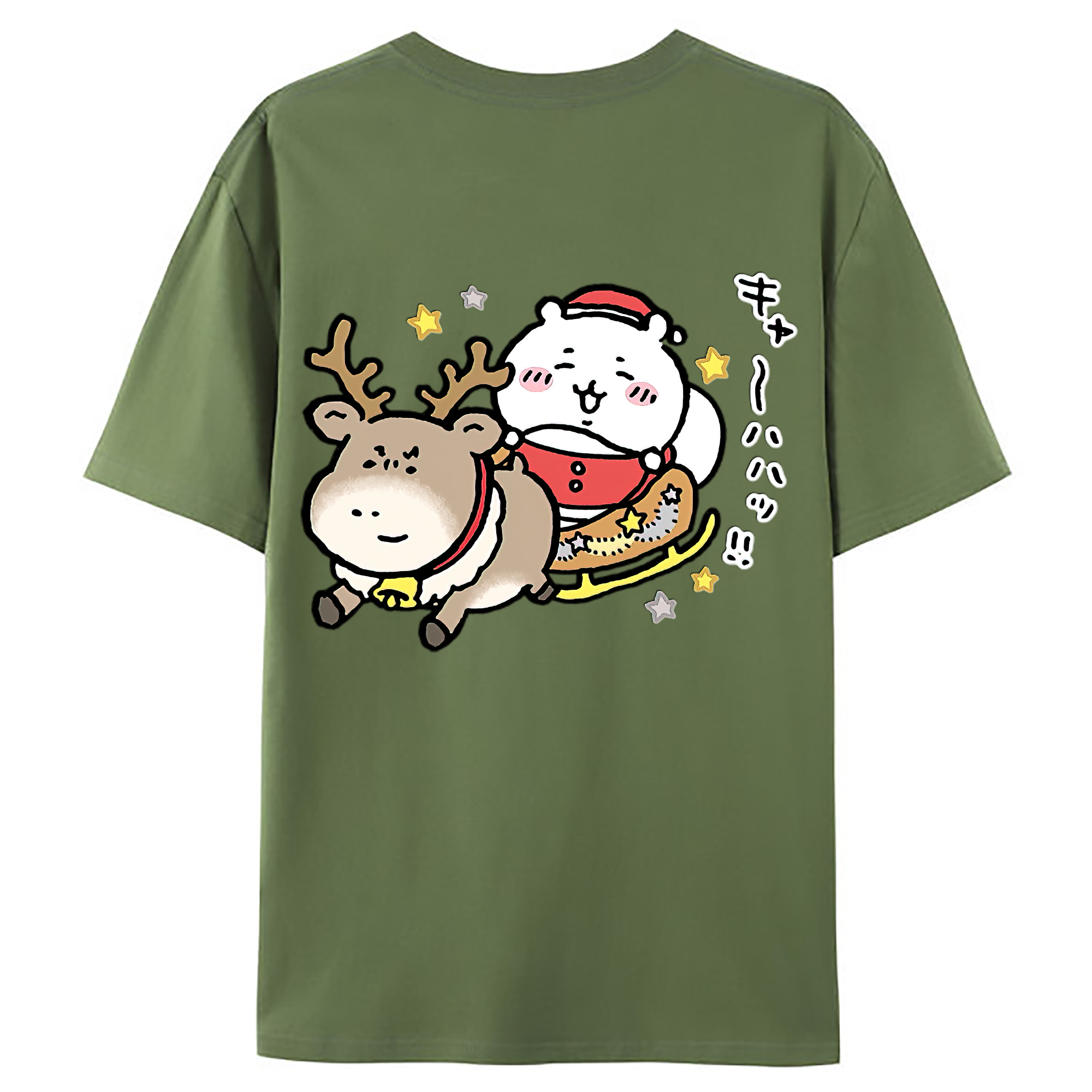 （画像用） ちいかわ ちいかわ Chii-kawa chiikawa 綿100％ メンズ半袖Tシャツ（バックプリント） 通気性